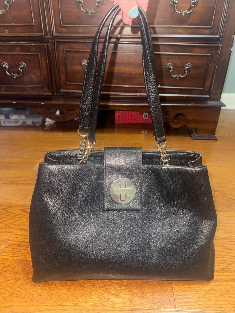 Kate Spade Sparkly Pebbled Leather Tote Handbag